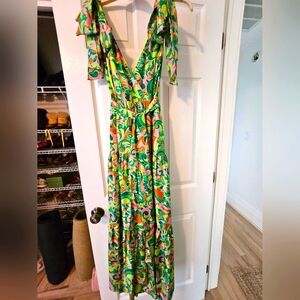 NWT NBW J. Crew limited edition pattern silk gown. Size 4.